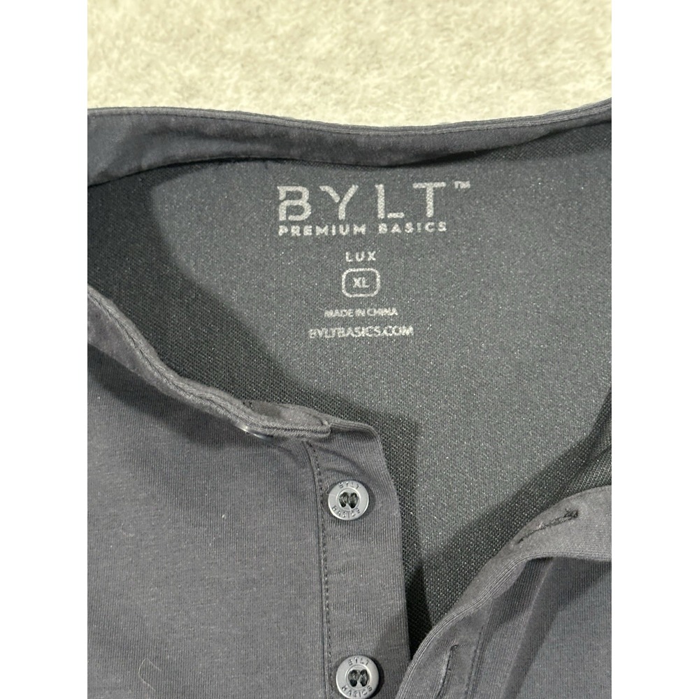 BYLT Polo Shirt Mens Xlarge Blue Blade Collar Premium Basics Lux Performance - Picture 3 of 8